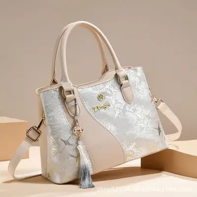Women's Large Capacity Chinese-Style Single-Shoulder Handbag