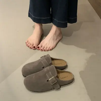 Women's Retro Mule Slippers, Slip-On, Soft Sole, Non-Slip, Closed Toe