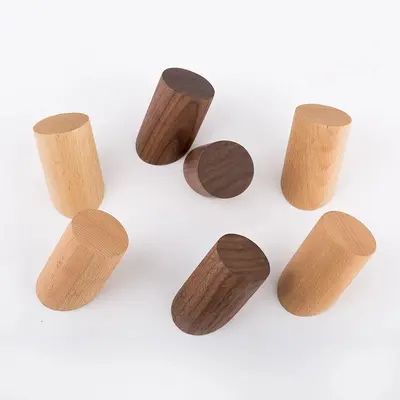 Cross-border wooden wall hooks, simple solid wood brackets for indoor door storage, clothing and hat hooks. - 7