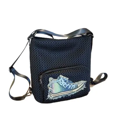 Women's Mesh Fabric Shoulder Bag, Multifunctional Backpack - 5