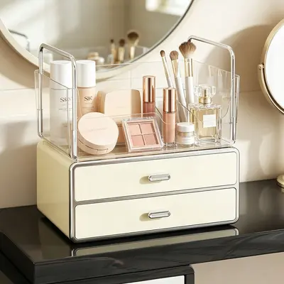Cosmetics storage box with drawers, dustproof