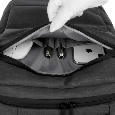 Men's Business Laptop Backpack, Large Capacity, Breathable, USB Port - 5