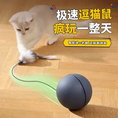 新款猫咪自嗨滚滚球宠物玩具自动滚动球逗猫球宠物用品亚马逊批发