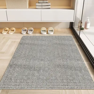 Imitation Sisal Bathroom Mat, Absorbent Non-Slip, Solid Color - 11