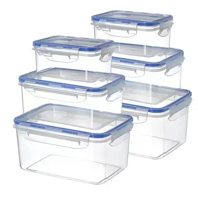Covered rectangular plastic food container, refrigerator fruit and vegetable storage container, pickle container, customizable logo.