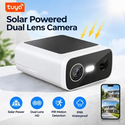 Sınır Ötesi Çift Lens Panoramik Gece Görüşlü Yüksek Çözünürlüklü Kablosuz WiFi Kamera Birleşik Tuya Akıllı İzleme Kamerası