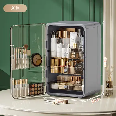 Cosmetic storage box, large capacity, collapsible, dustproof - 9
