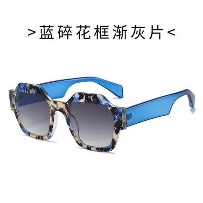 Trendige polygonale Damen-Sonnenbrille im Colorblock-Design - 10