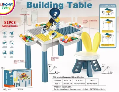 Kinder-Bausteintisch mit großen Steinen - 9