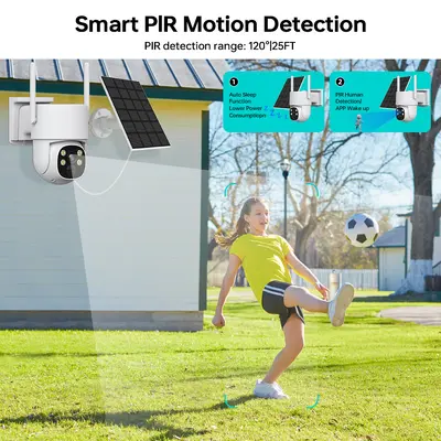 Yisiyun Wireless 4MP Outdoor Low Power Solar Monitoring Camera Kit with NVR