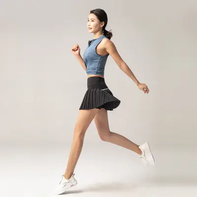 Yaz spor fitness şortu kadın anti-maruz kalma açık çabuk kuruyan pantolon-etek koşu nefes alabilen spor salonu kısa etek tenis eteği