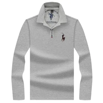 Herren Langarm-Poloshirt aus reiner Baumwolle, bestickt - 8
