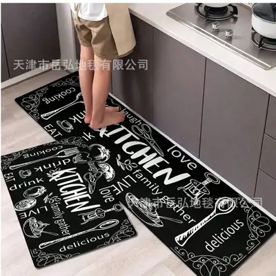 American Rustic Kitchen Floor Mat Set, 2 Pieces, Absorbent and Non-Slip - 11
