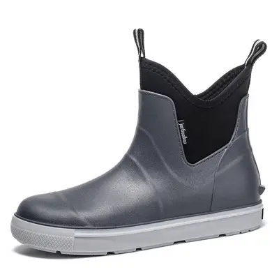 Herren-Regenstiefel braun, wasserdicht, verschleißfest, flach - 12