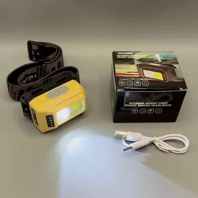 Voice-Controlled Rechargeable Headlamp, Lithium Battery, Motion Sensor, for Night Fishing - 12