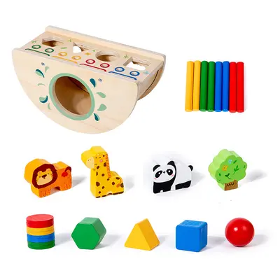 Montessori Holz-Intelligenzbox mit Formenspiel