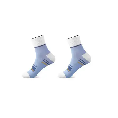 Zhuji Hosiery Men's Mid-Calf Socks Four-Season Antibacterial Breathable Color-Block Striped Casual Cotton Socks Classic Business Socks Wholesale