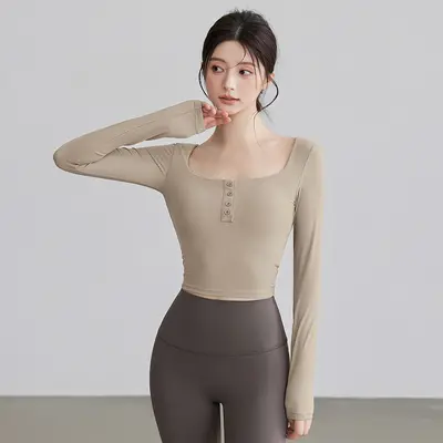 2026新款瑜伽服女春秋季上衣跑步运动长袖专业普拉提训练健身服女 - 7