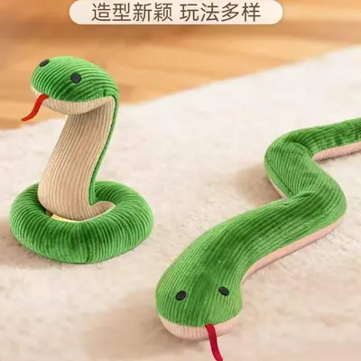 甩头小蛇狗狗玩具磨牙解闷发声自嗨神器逗猫小蛇玩具中小型犬玩具