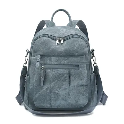 Women's Minimalist Patchwork Backpack, Large Capacity, Preppy Style - 7