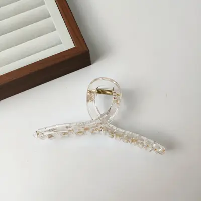 Großer transparenter Krallenhaarclip mit fünf runden Bändern für Frauen, Haizahn-Accessoire für den Hinterkopf, handgefertigtes DIY-Zubehör, 1 Haarwurzel. - 7