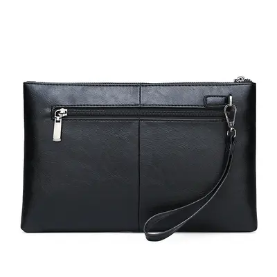 Men's Business Clutch Bag, Large Capacity Soft Leather Envelope Bag - 6