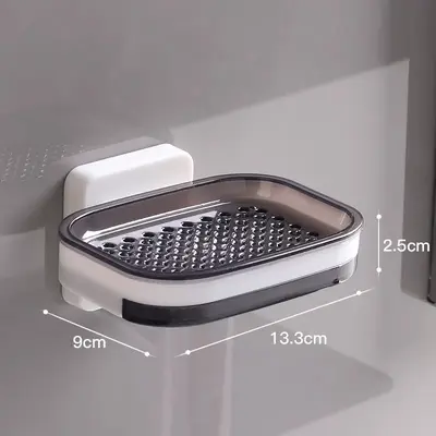 Hole-Free Double-Layer Soap Dish with Drainage for Bathroom - 7