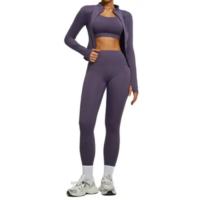 High-Waist Hip-Lifting Running Yoga Set, 2-Piece, Women - 5