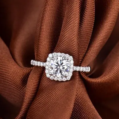 Simulated diamond bridal ring, double stone - 12