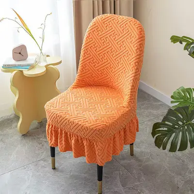 Evrensel Yay Şeklinde Sandalye Kılıfı Dört Mevsim Elastik Kalın Ananas Desen Yay Şeklinde Ev Tipi Dış Ceket Yemek Sandalyesi Kılıfı - 9