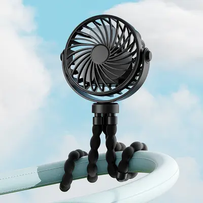 Sınır ötesi yeni ahtapot küçük fan el tipi taşınabilir masaüstü küçük elektrikli fan mini katlanır bebek arabası fanı - 8