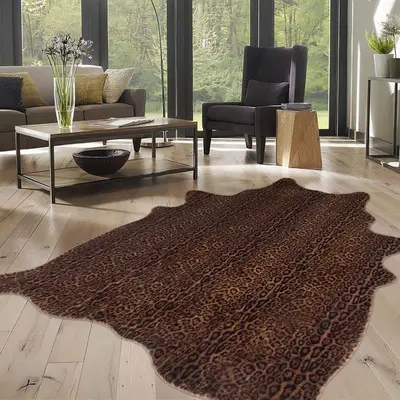 Teppich mit Tierfell-Optik aus Kunstleder, schmutzabweisend, Schlafzimmer - 13