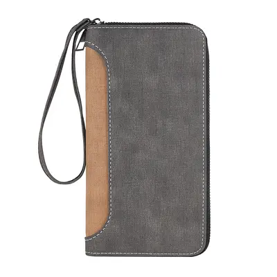 Men's Long Wallet with Zipper Coin Pocket, Multifunctional - 5