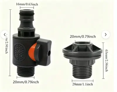 PVC Water Tank Fitting 3/4 Straight Valve with Pink PTFE Tape Set - 7