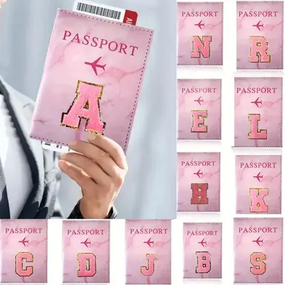 TEMU Patlaması Moda Baş Harf Desen Pasaport Cüzdanı - Seyahat Dostu, Taşınabilir, Günlük Kart Cüzdanı