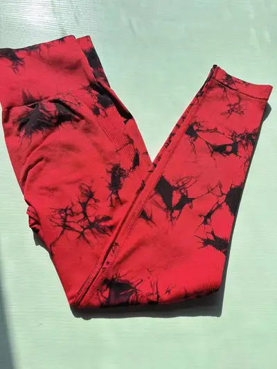Tie-Dye Yoga Pants, High-Waist Peach Butt Effect - 8