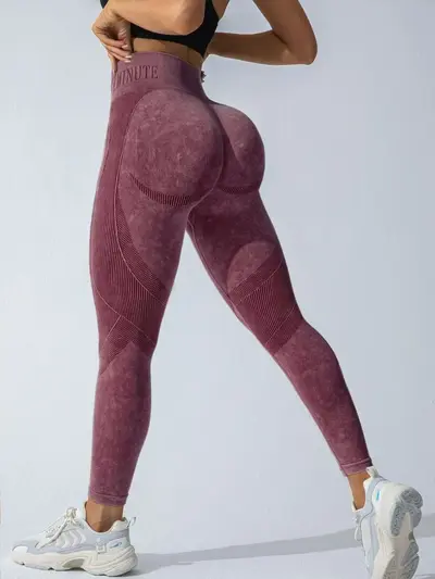 Dikişsiz yoga pantolonu kadın, kum yıkama, hızlı kuruyan, tırnak kaldırıcı - 13