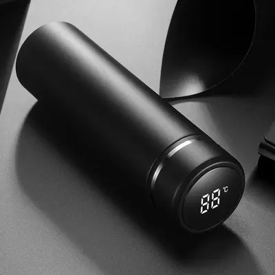 Herren-Thermobecher aus 316er Edelstahl mit Temperaturanzeige und Teesieb