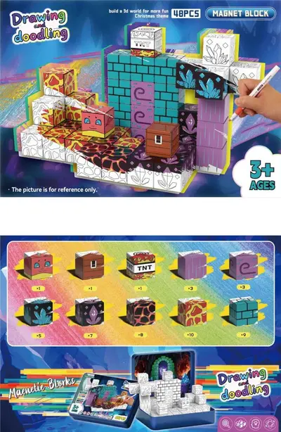 Large Particle Magnetic Building Blocks, Early Learning Toy for Kids - 10