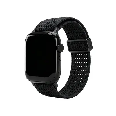 Apple Watch 11 uyumlu naylon örgü delikli elastik kordon