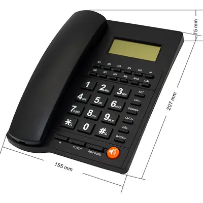 Direktverkauf ab Werk: Englisches Telefon für Hotel, Gästezimmer, kabelgebundenes Festnetztelefon mit Anruferanzeige, ohne Batterie