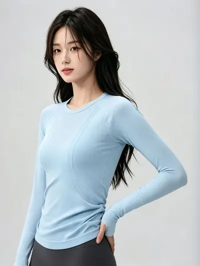 Women's yoga top, long sleeve, quick-dry, outdoor - 12