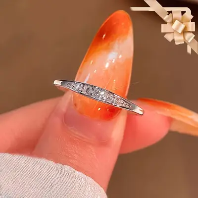 Grenzüberschreitender Bestseller Kupfer-Mikro-Pave unregelmäßiger Stabform Wellenmuster Ring für Damen glänzender Zirkonia feiner Reihen-Diamant Ring Schmuckzubehör