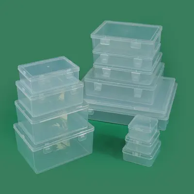 Oturma odası son derece şeffaf PP boş kutu flip-top plastik kutu kırtasiye kartı parçaları saklama kutusu takı kozmetik ambalaj kutusu - 3