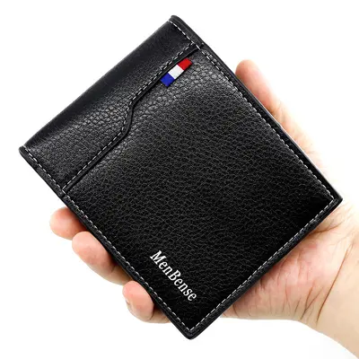 Minimalist Classic Men's PU Leather Portable Large-Capacity Multifunctional Multi-Card Slot Coin Purse Short Wallet