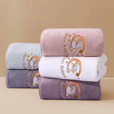 Mercan kadife hızlı kuruyan banyo havlısı - 3