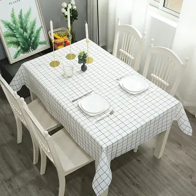 Waterproof PEVA Checkered Tablecloth, Oil-Resistant, Wipe-Clean - 7