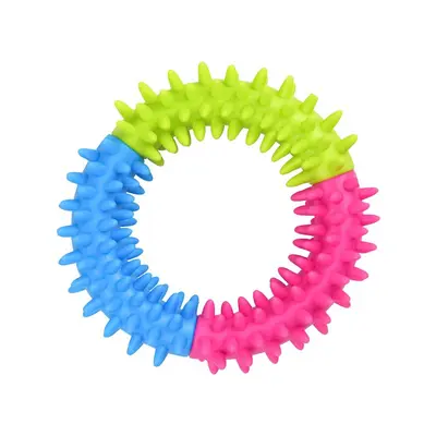 TPR Three-Color Spiky Ring Dog Chew Toy, Rubber - 7