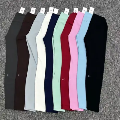 Damen-Yogahose mit hohem Bund, schnelltrocknend, lange Basic-Hose - 4