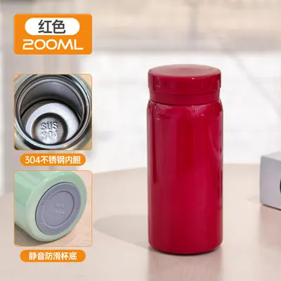 Mini yalıtımlı bardak 304 paslanmaz çelik vakumlu cep bardağı sade taze stil unisex su şişesi taşınabilir hediye kişiselleştirme - 7
